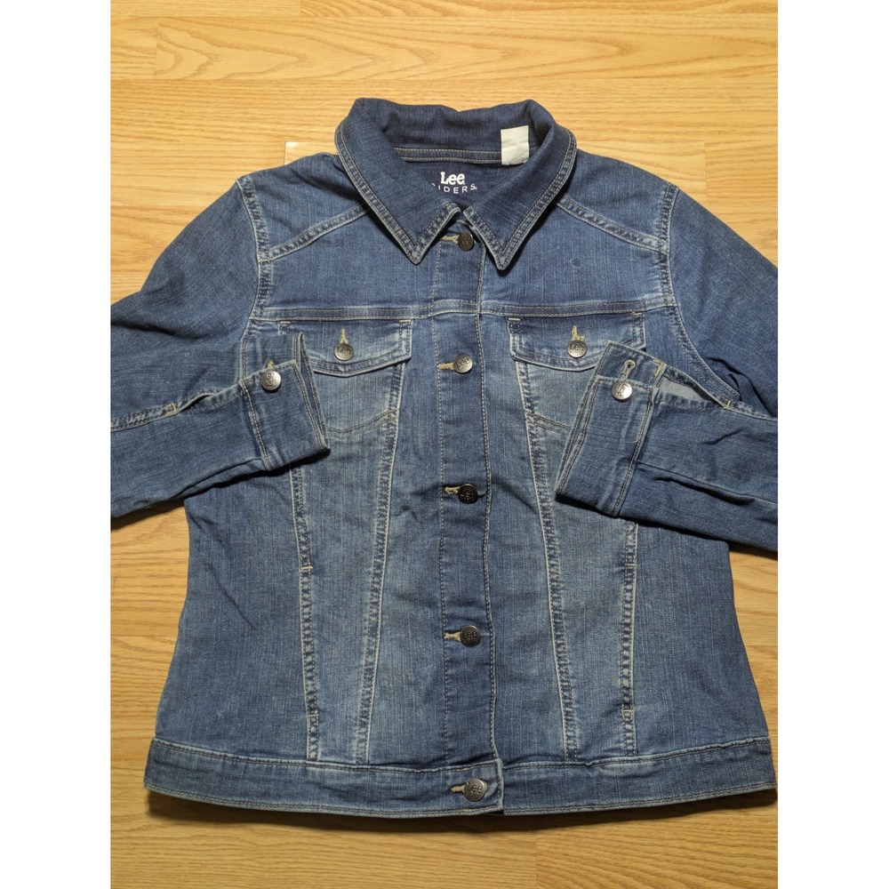 Lee Womens Denim Jean Jacket Trucker Style Blue Medium